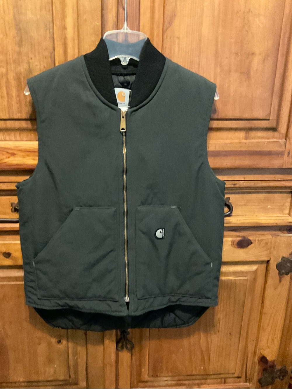 VTG 1992 Carhartt V17 Charcoal Duck Canvas Quilted Vest USA Made Small Gorpcore